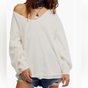 free people coast 2 coast oversized long sleeve thermal top